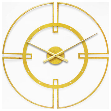 Cosmo Gold Metal Wall Clock, 24"