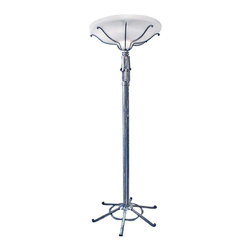 Paul Kiss Style Hand Forged Torchiere Floor Lamp with Alabaster Shade - Floor Lamps