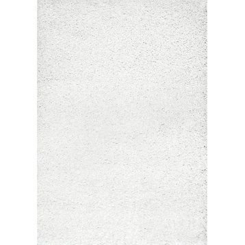 nuLOOM Marleen Contemporary Shag Area Rug, White 12'x18'