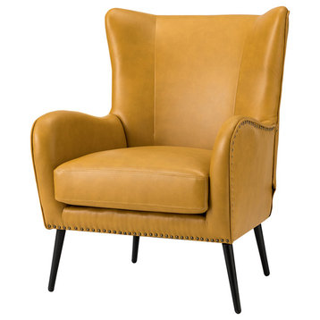 39" Comfy Living Room Armchair With Special Arms, Yellow