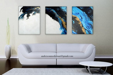 Original Painting Contemporary Triptych Artwork XXL Large Scale Wall Art Modern