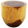 Haussmann Wood Oval Drum Table 20 in Diameter x 18 in High Oak Oil
