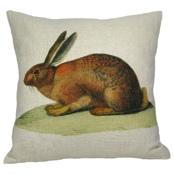 Brown Bunny Throw Pillow Case, Without Insert