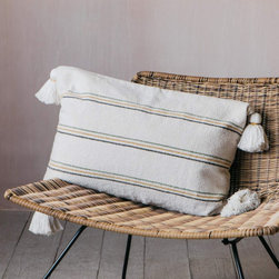 Cream Pin Stripe Cushion - Outdoor Cushions And Pillows