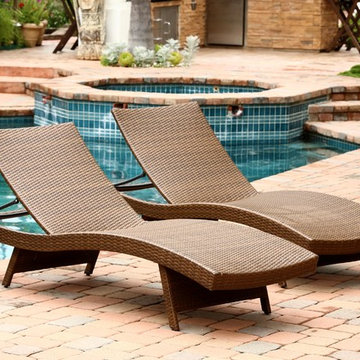 Abbyson Living Palermo Outdoor Adjustable Wicker Chaises, Set of 2