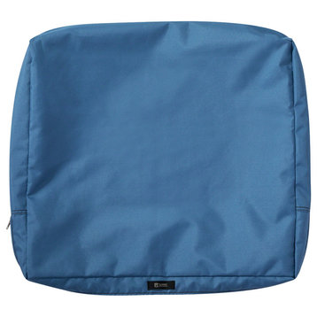 Patio Back Cushion Slip Cover-Durable Cushion, Empire Blue, 21"x20"x4"