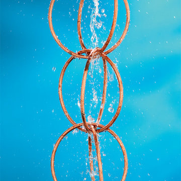 Double Link Rain Chain - Polished Copper by Good Directions