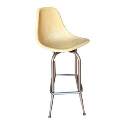 Midcentury Eames Style Fiberglass Shell Swivel Bar Stool - Theater Seating