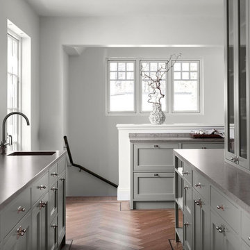 Grey inset shaker cabinets