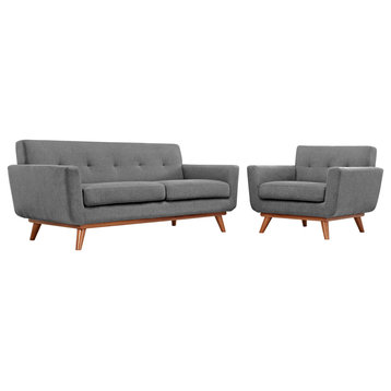 Expectation Gray Engage Armchair and Loveseat Set of 2