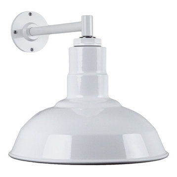The Westchester Industrial Barn Light - Short and Compact, White