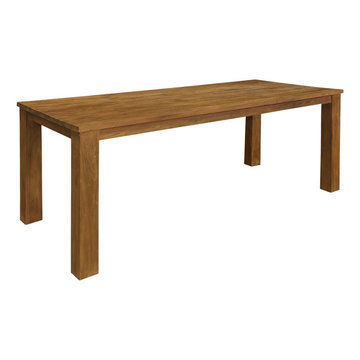 Edmonton Contemporary Reclaimed Teak Wood Rectangle Large Dining Table