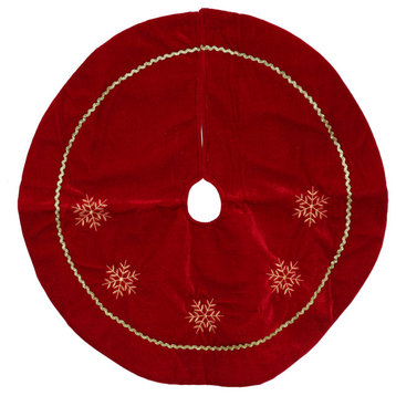 24" Red with White Snowflakes Christmas Tree Skirt