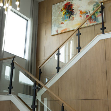 Modern Architectural Millwork Feature Wall & Stair Paneling