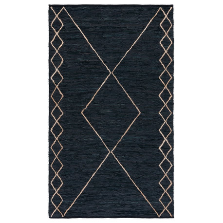 Safavieh Vintage Leather Collection VTL802 Rug, Black/Natural, 8'x10'