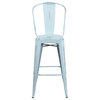 Flash Furniture Commercial 30" Distressed Green-Blue Barstool - ET-3534-30-DB-GG