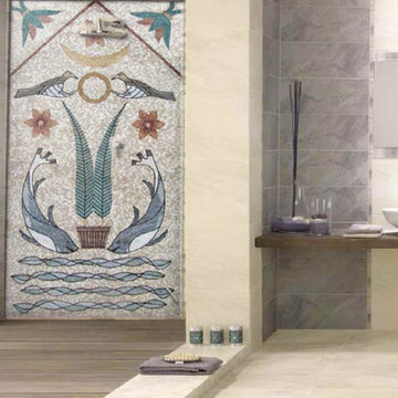 Flora and Fauna Marble Mosaic Mural I Mozaico