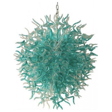 Turquoise Handmade Glass Chandelier Lighting