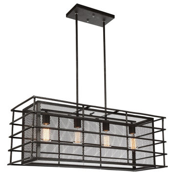 Darya 4 Light Down Chandelier with Brown finish
