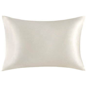 Madison Park Silk 100% Mulberry Single Pillowcase, Ivory