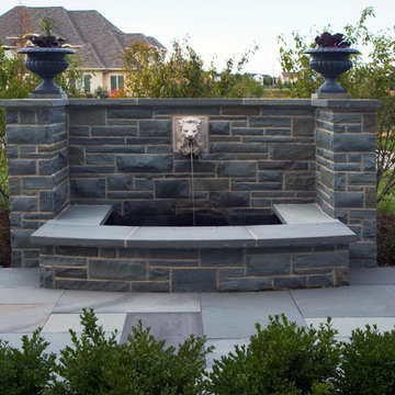 Bluestone Fountain with Lion Head Spout