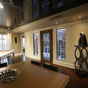 Glass wine cellar in the living room -11-