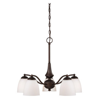 Nuvo Patton 5-Light Prairie Bronze and Frosted Glass Chandelier