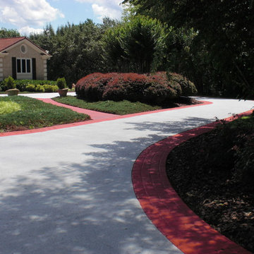 Driveway with Brick Stamped Accents