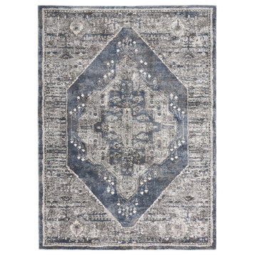 Kathy Ireland American Manor French Country Bordered Blue 5' x 7' Area Rug
