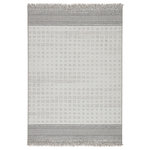 Jaipur Living - Jaipur Living Marion Indoor/Outdoor Border Gray/Light Gray Area Rug (2'X3'7") - With an assortment of relaxed, bohemian designs, the Tikal collection is the perfect weather-resistant and stylish accent for outdoor and indoor settings. The flat-woven Marion rug features bands of tribal patterning accented by a distressed checkered center and texture-rich fringe. The tonal gray colorway offers a versatile decorating palette to any space.