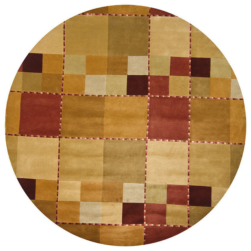 Chandra Aadi Aad1349 Rug, Gold/Mocha/Green/Burgundy/Tan, 7'8