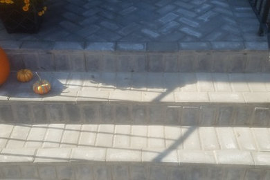 Retaining wall and pavers