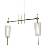 VONN Lighting - Toscana 29" ETL Certified Integrated LED Pendant, Antique Brass - Beyond its distinct beauty, VONN Artisan Collection is an LED energy efficient solution for any residential as well as commercial setting. While contemporary, this unique Collection will compliment any transitional or modern decor.  Emphasis on design and function absolutely cannot stand short of quality. These handcrafted masterpieces have a lightweight construction and can easily be installed in minutes. The combination of glass, fabric, and metals, the Artisan Art Deco LED lighting Collection employs a variety of colors and finishes to create a distinctive and futuristic effect while preserving the elegance and style of the past.