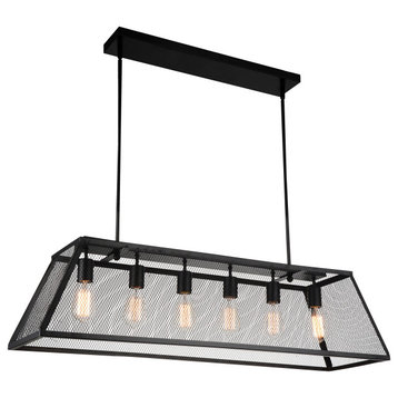 Macleay 6 Light Down Chandelier With Black Finish