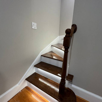Modern Staircase Transformation with LED Lighting by Sun Shore Construction