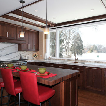 Mt. Prospect Kitchen Addition with Walnut Cabinets