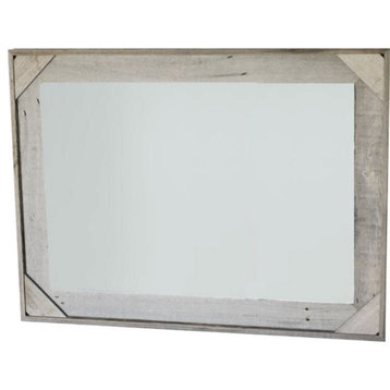 Rustic Mirror, Cornerblock Barnwood Style, 20"x24"