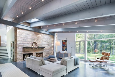 Example of a small minimalist living room design in Los Angeles