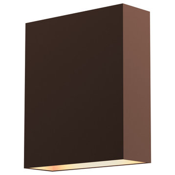 Inside Out Flat Box LED Sconce, Textured Bronze, Downlight