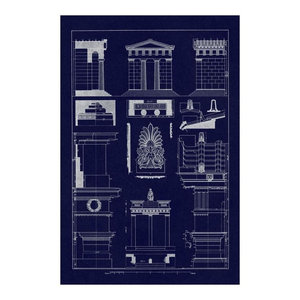 Tomb Of Amyntas And Temple Of Athena Polias Blueprint Paper Art 14 X20 Industrial Prints And Posters By Global Gallery