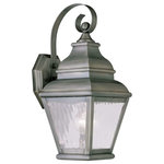 Livex Lighting - Exeter Outdoor Wall Lantern, Vintage Pewter - Finished in vintage pewter with clear water glass, this outdoor wall lantern offers plenty of stylish illumination for your home's exterior.