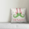 This House Is Under Elf Protection 16"x16" Throw Pillow Cover