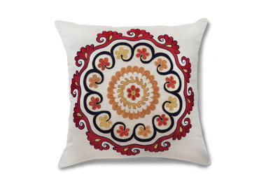 19" Suzani Embroidered Pillow Cover