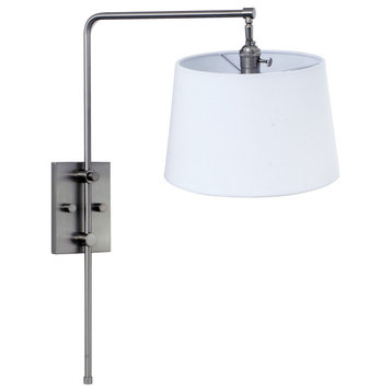 House of Troy CR725 Crown Point 1 Light Plug In Wall Sconce - Satin Nickel