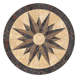 Oshkosh Designs - Andromeda Stone Medallion, 33.5" Unmounted, 3/8" Thick - Floor Medallions And Inlays