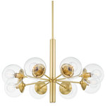 Mitzi by Hudson Valley Lighting - Meadow 8-Light Chandelier, Aged Brass - The last globe light you, ll ever buy. Perennially chic, Meadow adds simplistic beauty to any space in your home. The mix of delicate glass and timeless steel is decidedly modern with a slight nod to mid-century design. The Meadow collection includes wall lighting and ceiling lights. Available as a chandelier, wall sconce, semi-flush, flush mount, and pendant.