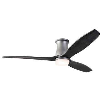 Arbor Flush Fan Graphite, 54" Ebony Blades With LED, Wall/Remote Control