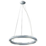 Jesco Lighting - Jesco Lighting PD601 Cirque - Six Light Circular Adjustable Pendant - The Cirque collection includes an adjustable circular 6-light dimmable pendant and a matching wall sconce in a beautiful matte aluminum finish. The light is softly diffused with an anti-glare frosted glass lens. Provides broad area coverage or subtle spatial emphasis. The semi circular wall sconce features up/down illumination.  Shade Included: TRUE  Dimable: TRUECirque Six Light Circular Adjustable Pendant Matte Aluminum Frosted Glass *UL Approved: YES *Energy Star Qualified: n/a  *ADA Certified: n/a  *Number of Lights: Lamp: 6-*Wattage:40w G9 bulb(s) *Bulb Included:No *Bulb Type:G9 *Finish Type:Matte Aluminum