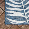 Tropical Indoor/Outdoor Area Rug, Botanical Motif, Blue/7'1" X 10'