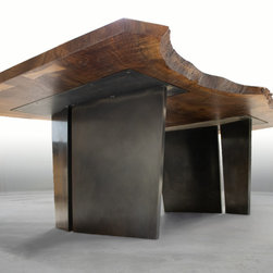 Live Edge Claro Walnut Dining Table - Dining Tables